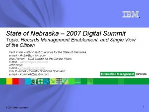 State of Nebraska 2007 Digital Summit Topic Records