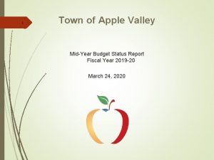 1 Town of Apple Valley MidYear Budget Status