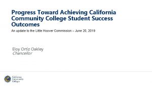 Progress Toward Achieving California Community College Student Success