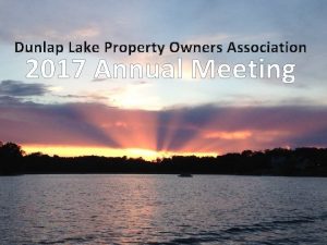 Dunlap Lake Property Owners Association 2017 Annual Meeting