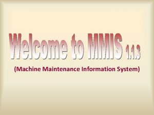 Machine maintenance software