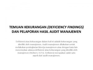 Unsur temuan audit