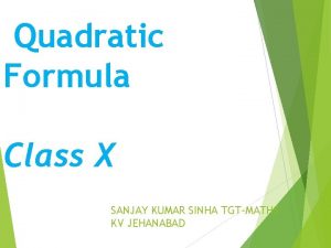 Quadratic formu