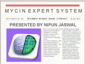 MYCIN EXPERT SYSTEM www ni punj as wal