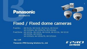 1 Fixed Fixed dome cameras Fixed Box WVS