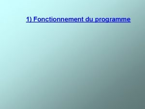 1 Fonctionnement du programme Dfinition du gabarit Dfinition