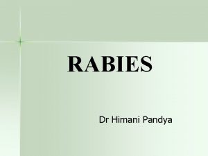 RABIES Dr Himani Pandya Family Rhabdoviridae n Comprises