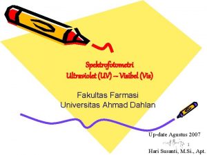 Spektrofotometri Ultraviolet UV Visibel Vis Fakultas Farmasi Universitas