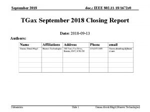 September 2018 doc IEEE 802 11 181672 r