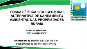 FOSSA SPTICA BIODIGESTORA ALTERNATIVA DE SANEAMENTO AMBIENTAL NAS