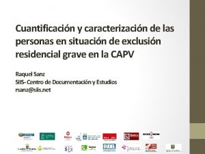 Cuantificacin y caracterizacin de las personas en situacin