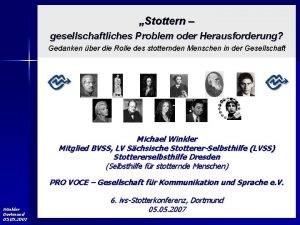 Stottern gesellschaftliches Problem oder Herausforderung Gedanken ber die