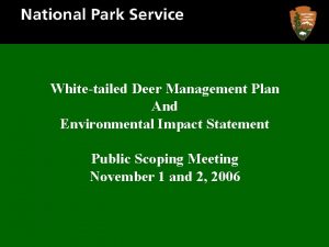 Whitetailed Deer Management Plan And Environmental Impact Statement