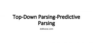 Non recursive predictive parsing