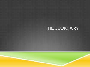 THE JUDICIARY THE JUDICIARY ARTICLE III of the