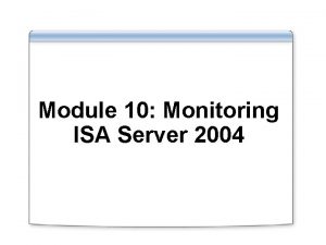 Isa server monitoring