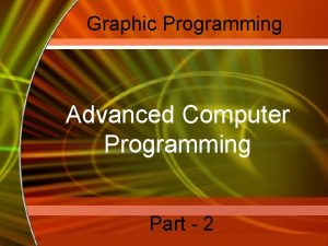 Graphic Programming Advanced Computer Programming Mc GrawHill Technology