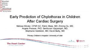 Early Prediction of Chylothorax in Children After Cardiac