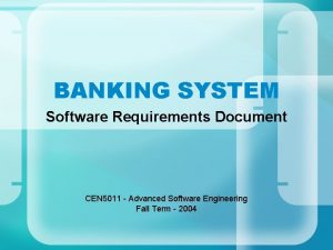 Software requirement specification for banking system