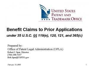 Benefit Claims to Prior Applications under 35 U