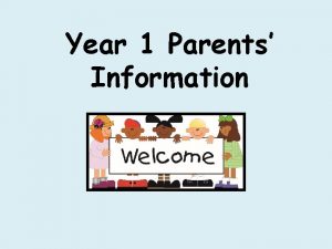 Year 1 Parents Information Year 1 Team Maple
