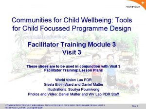 Communities for Child Wellbeing Tools for Child Focussed