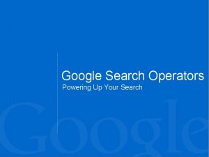 Google search logical operators