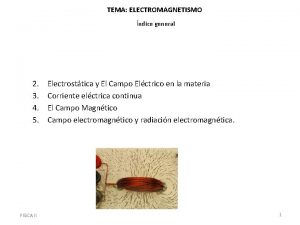 TEMA ELECTROMAGNETISMO ndice general 2 3 4 5
