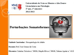 Universidade de TrsosMontes e Alto Douro Licenciatura em