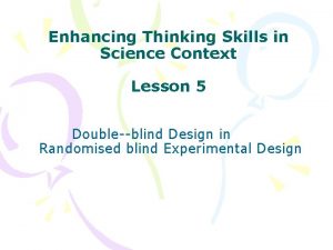 Enhancing Thinking Skills in Science Context Lesson 5