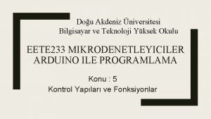 Dou Akdeniz niversitesi Bilgisayar ve Teknoloji Yksek Okulu