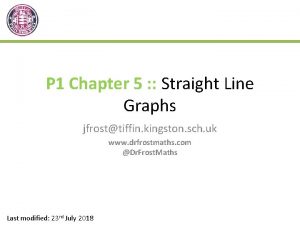 P 1 Chapter 5 Straight Line Graphs jfrosttiffin