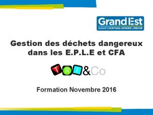 Gestion des dchets dangereux dans les E P