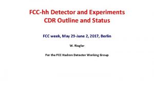 FCChh Detector and Experiments CDR Outline and Status