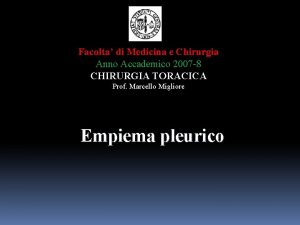 Facolta di Medicina e Chirurgia Anno Accademico 2007