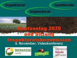 Kantonstag 2020 und Sitzung Inspektoratskommission 5 November Videokonferenz