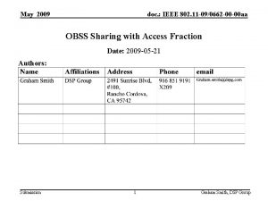 May 2009 doc IEEE 802 11 090662 00