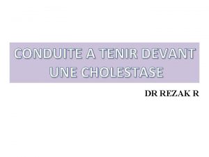 Bilan de cholestase