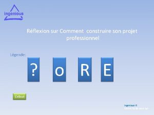 Rflexion sur Comment construire son projet professionnel Lgende