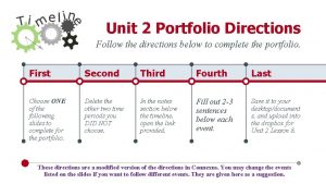 Unit 2 Portfolio Directions Follow the directions below