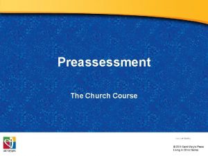 Preassessment The Church Course Document TX 001512 As