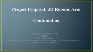 Robotic arm project proposal