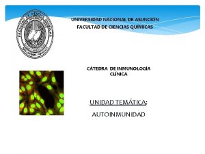 UNIVERSIDAD NACIONAL DE ASUNCIN FACULTAD DE CIENCIAS QUMICAS