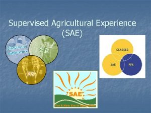 Supervised Agricultural Experience SAE 3 Ring Model of