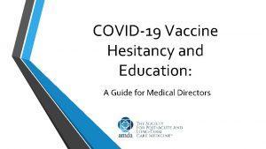 COVID19 Vaccine Hesitancy and Education A Guide for