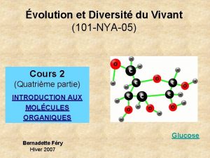 volution et Diversit du Vivant 101 NYA05 Cours