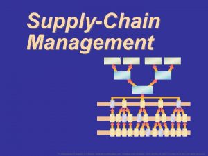 SupplyChain Management To Accompany Krajewski Ritzman Operations Management