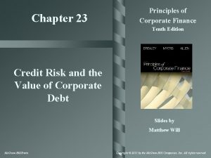 Chapter 23 Principles of Corporate Finance Tenth Edition