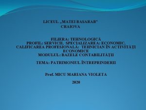 Liceul matei basarab craiova profile