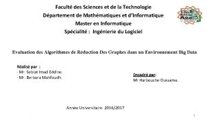 Facult des Sciences et de la Technologie Dpartement